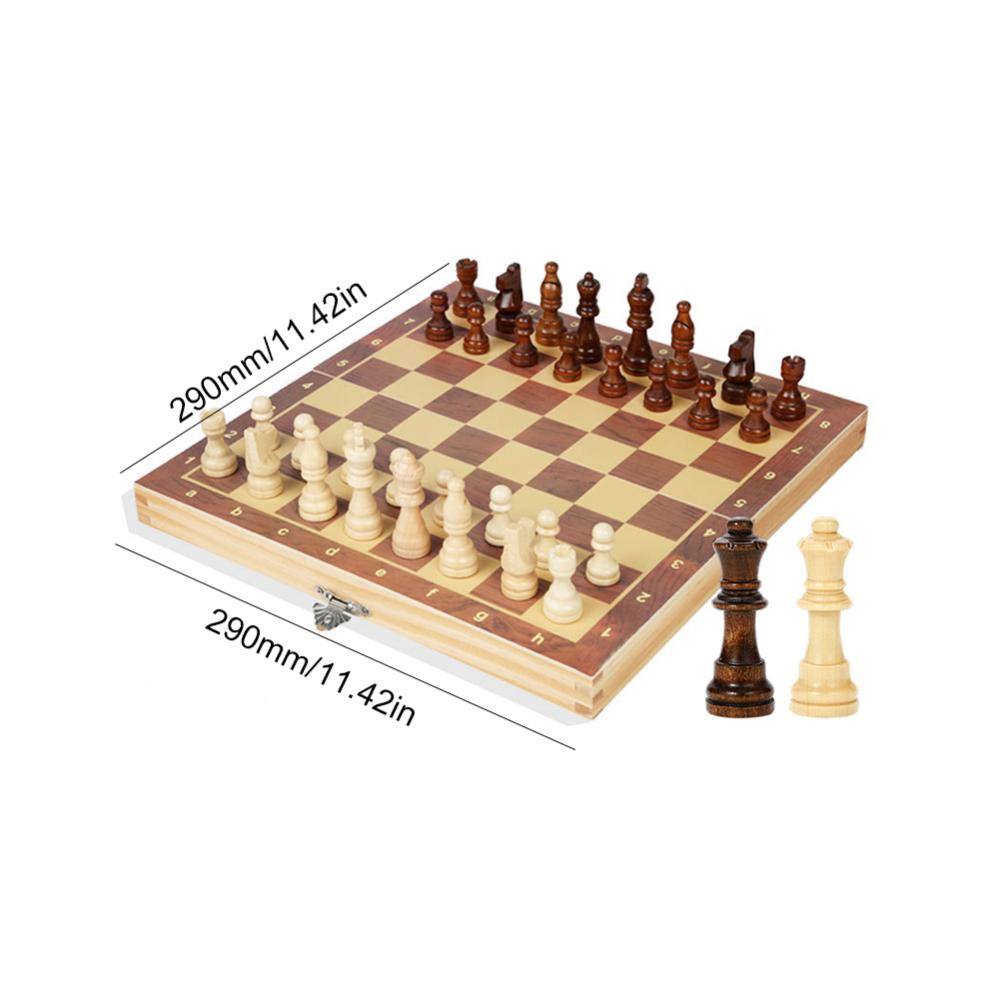 【New Arrival】29x29cm Large Chessboard Developing Strategic Thinking Chess Wooden Set No Toxic Foldable Chess Board for Boys Girls