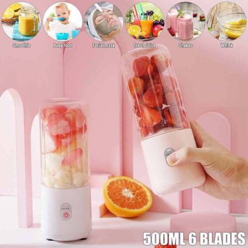 Juicer Juice Blender for Fruit and Vegetables  Protable Electric Fruit Juicer Fruit Extractors Squeeze Portable Juicer Blender Rechargeable Blender Juicer Tumbler Heavy Duty Vegetables Fruit Juice mixer with 6 Blades Wireless