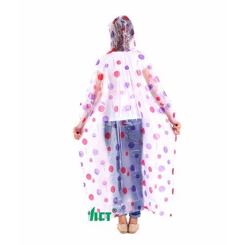Áo mưa nhựa dẻo cánh dơi - Chấm Bi tròn