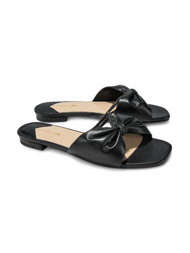 bow sandals black