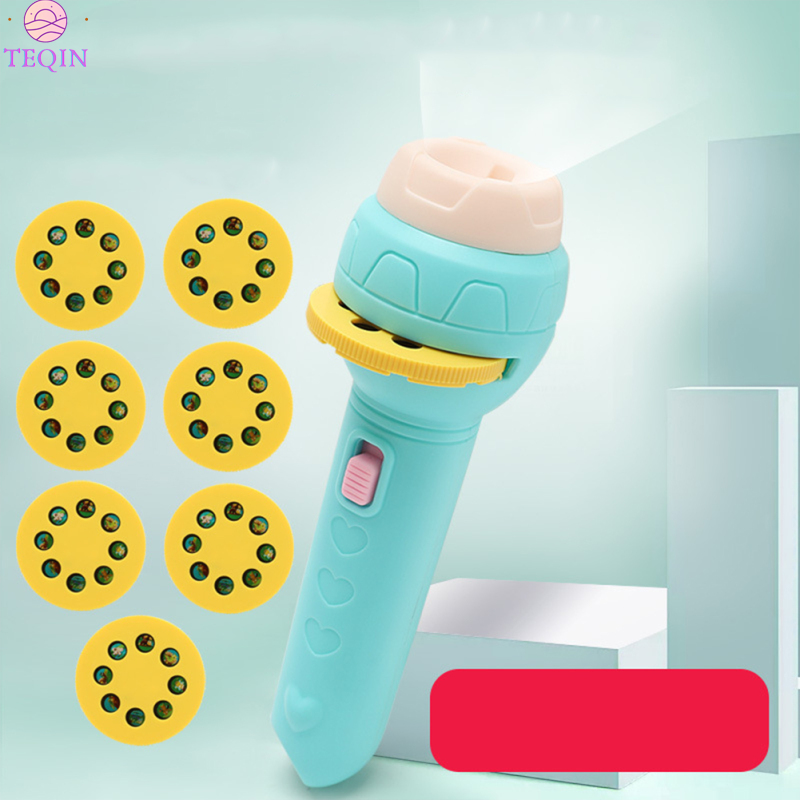 TEQIN IN stock Cognitive Projector Flashlight 56 Kinds Animal Pattern Projection Luminous Education Toys