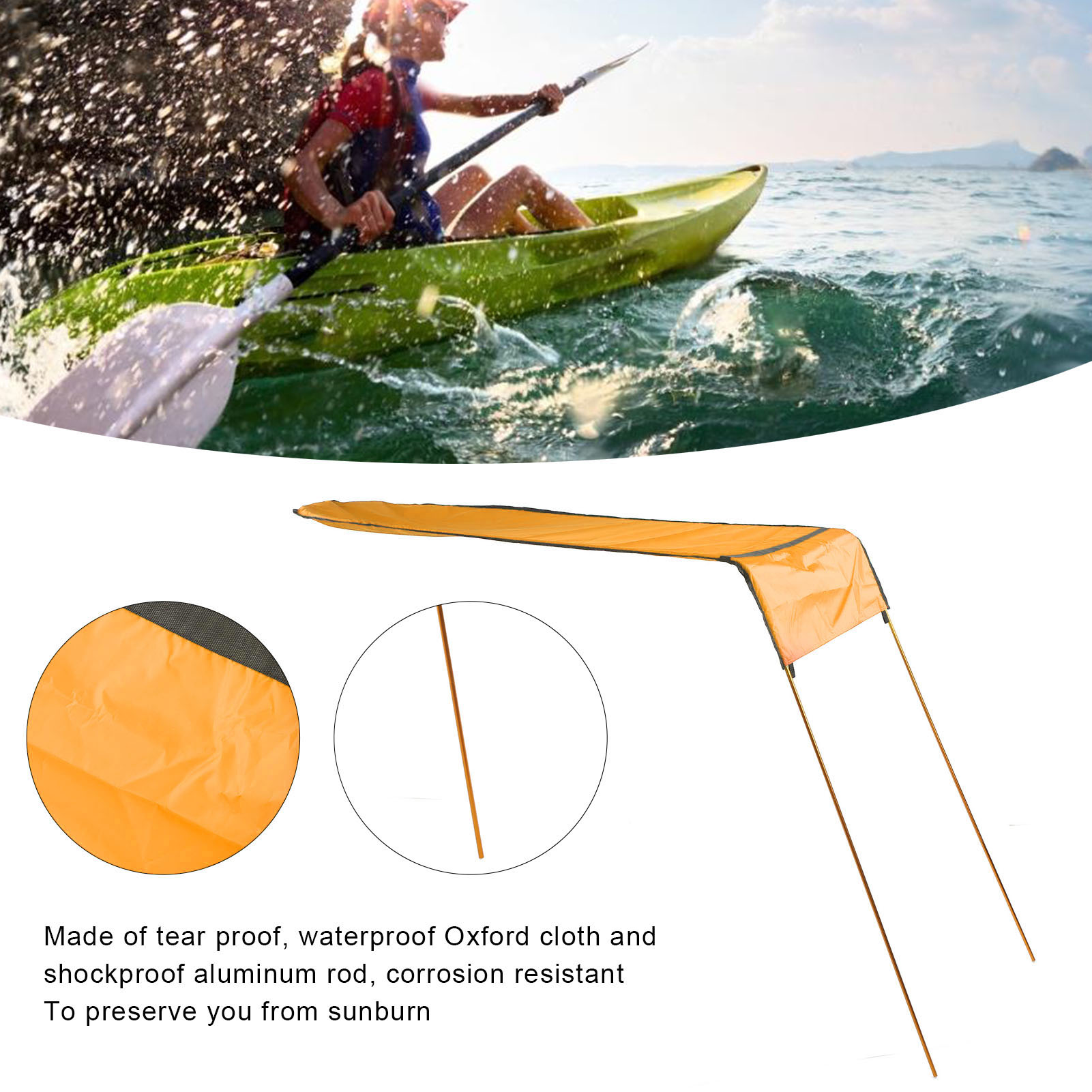 Kayak Sunshade Awning Kayak Shade Canopy Corrosion Resistant for Yacht