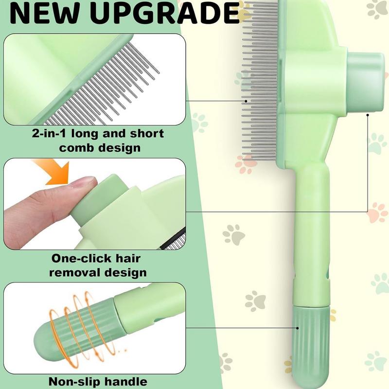 Pets Shedding Brush Dog And Cat Slicker Comb Self-Cleaning Hair Removal ...