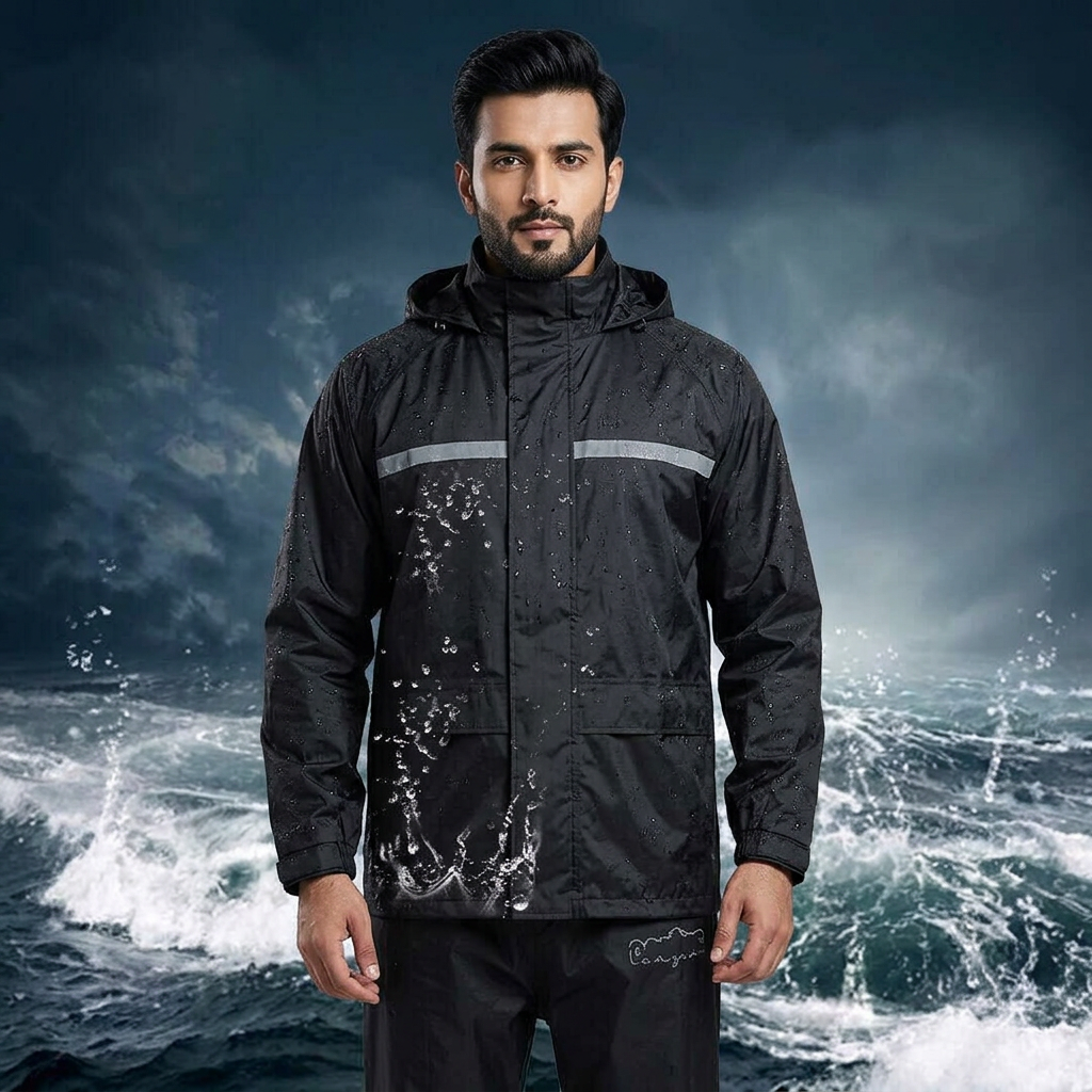 RAINCOAT L/XL STYLISH SUPER ORBIT DOUBLE CHEMBER WITH TROUSER RAIN COVER