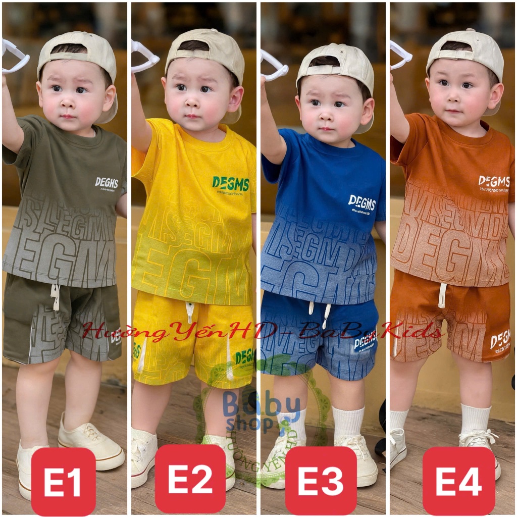 Bộ đồ hè năng động họa tiết DEGM cho bé
