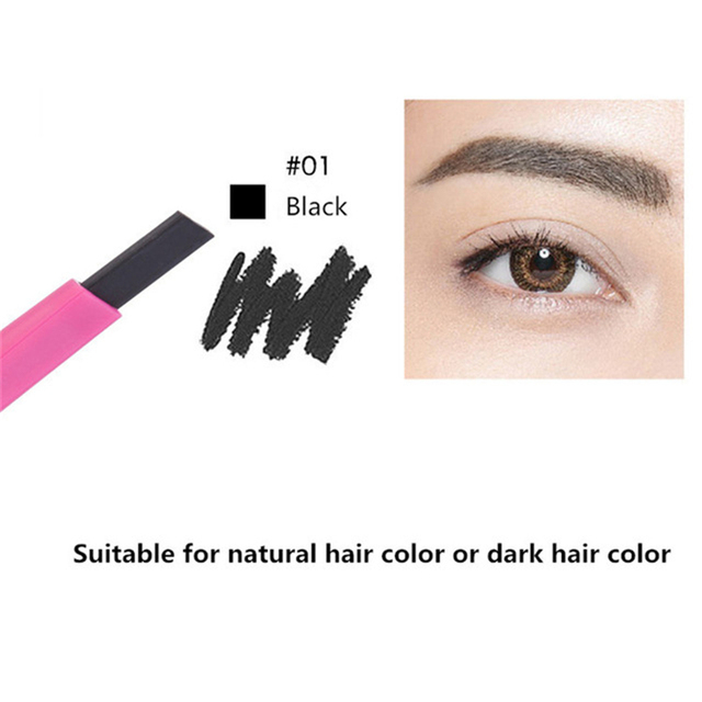 DORISNA Long Lasting Eyebrow Pencil Black Brown Coffee Cute Pink Polka Dot Swivel Eyebrow Pencil