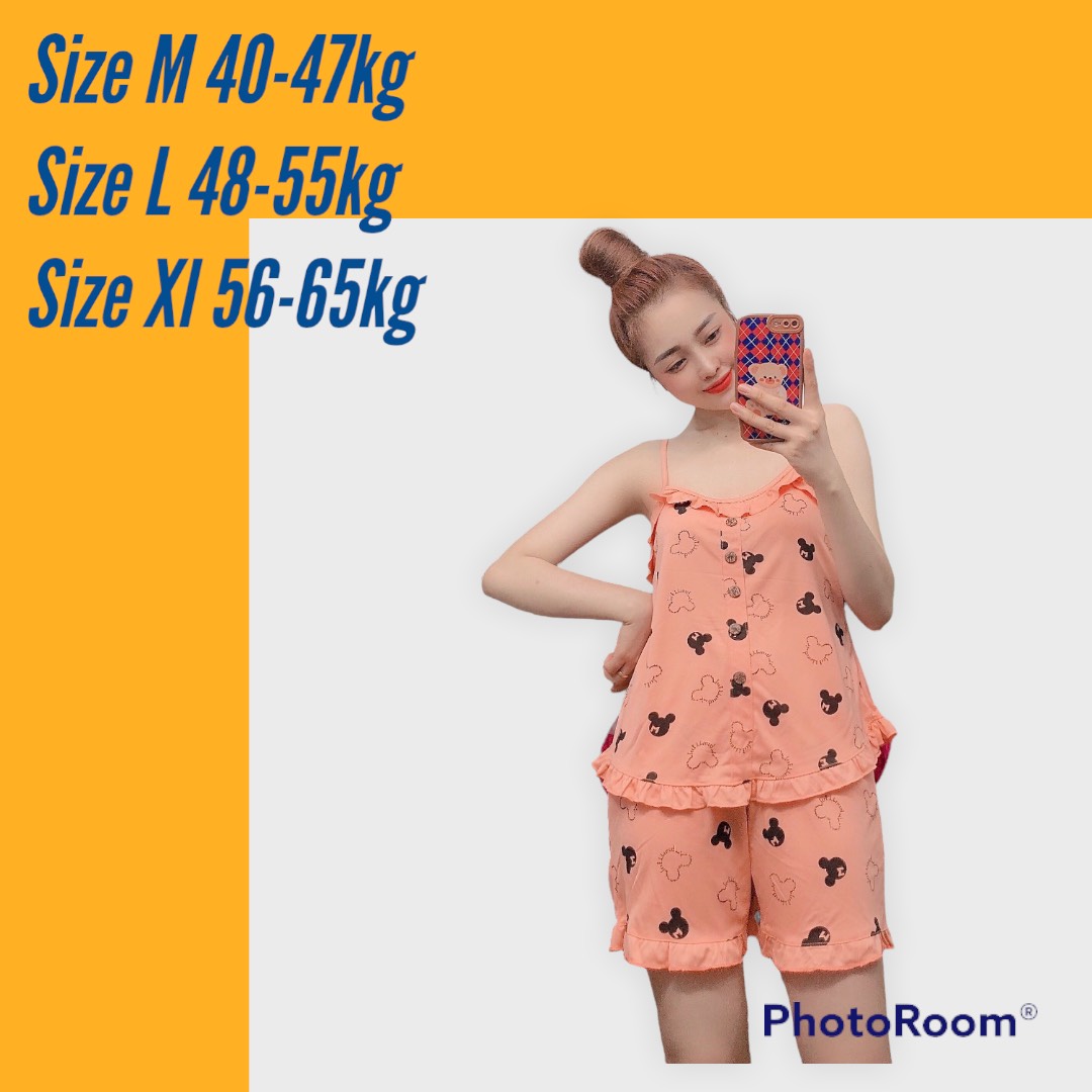 Set bộ đùi cotton 2 dây mặc nhà
