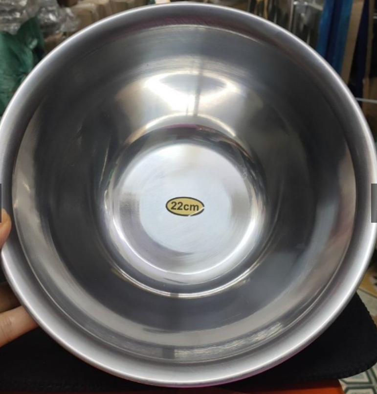 Bát inox rửa mặt 22 cm cho spa
