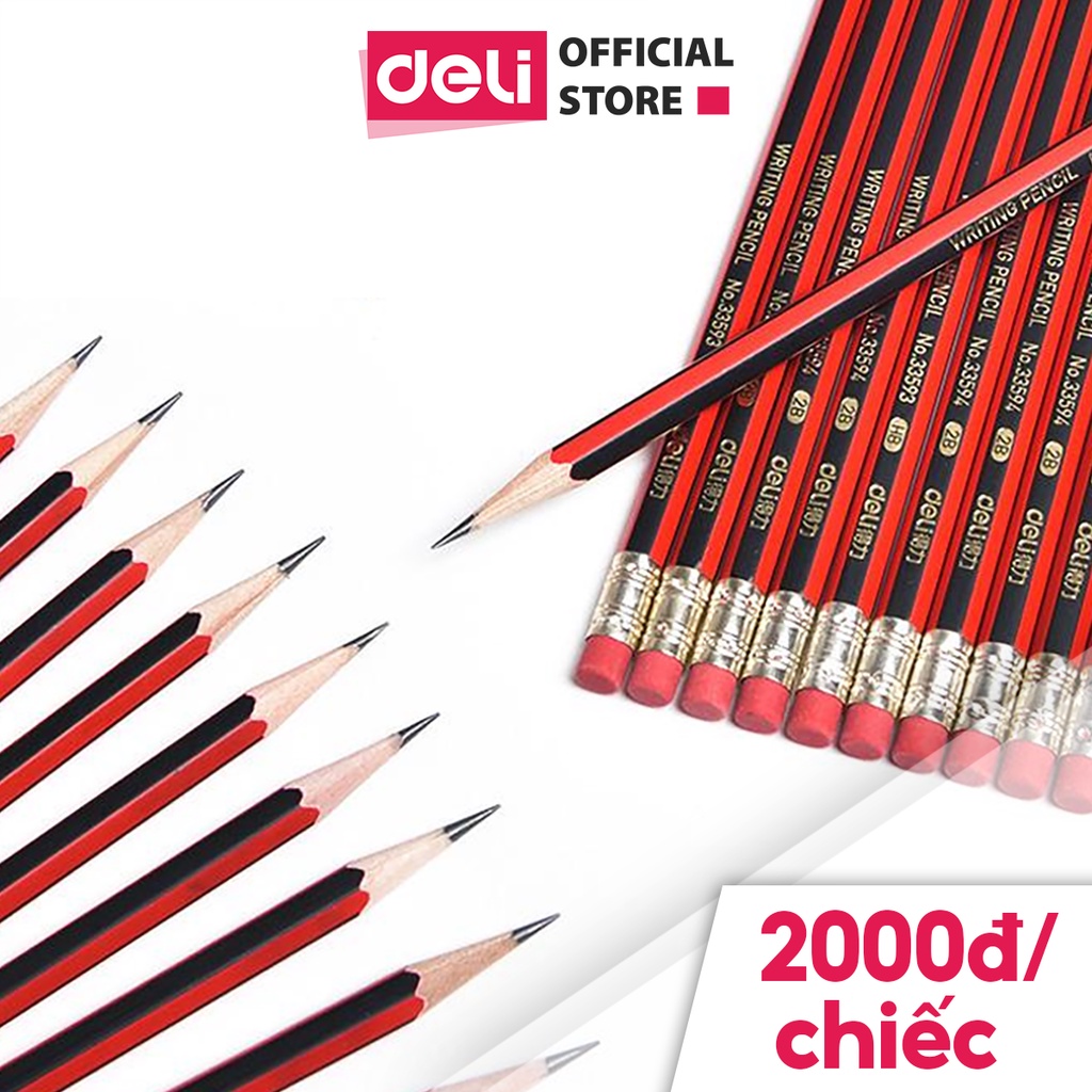 Combo 5 Chiếc Bút Chì Gỗ DELI 2B/HB - 33158/33159
