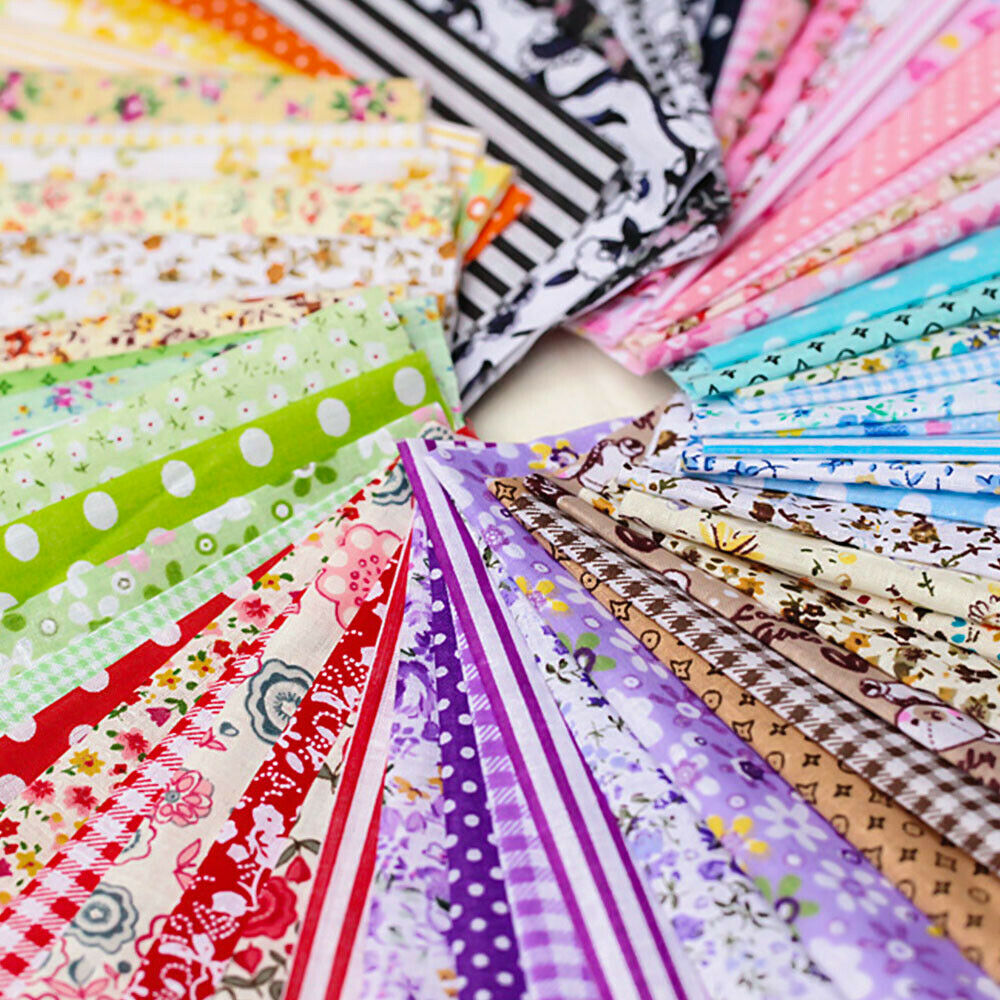 7pcs 25*25cm Square Cotton Fabric Cloth Sewing Patchwork Assorted Pre Cut Handicraft Diy Handmade Craft Material. 