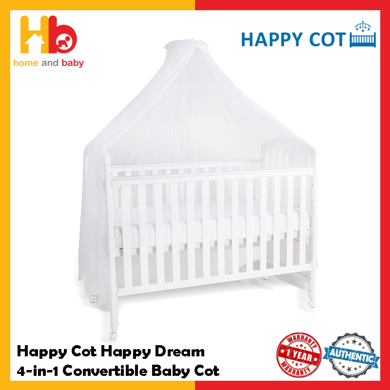 Happy Cot Happy Dream 4-in-1 Convertible Baby Cot (1 Year Warranty