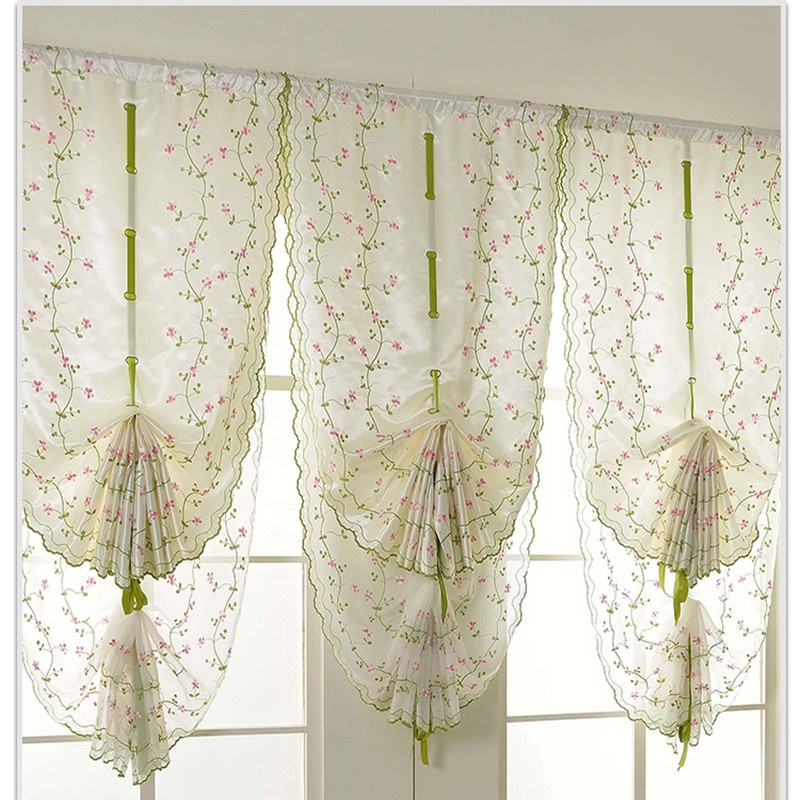 1%20Pcs%20Window%20Kitchen%20Bathroom%20Lifting%20Roll%20Up%20Rome%20Curtain%20Screen%20Embroidered%20MENGYU%20-%20Image%202