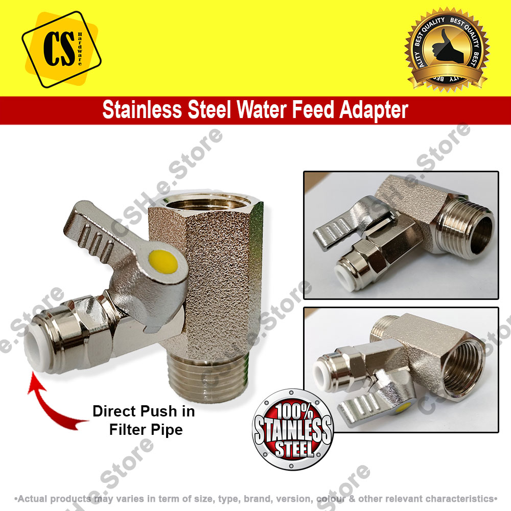 Coway Water Feed Adapter Stainless Steel Water Filter Joint Fitting