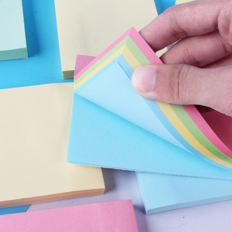 Giấy Note Hình Chữ Nhật - Nhiều Màu Nổi Bật (100 tờ - 3 kích thước)