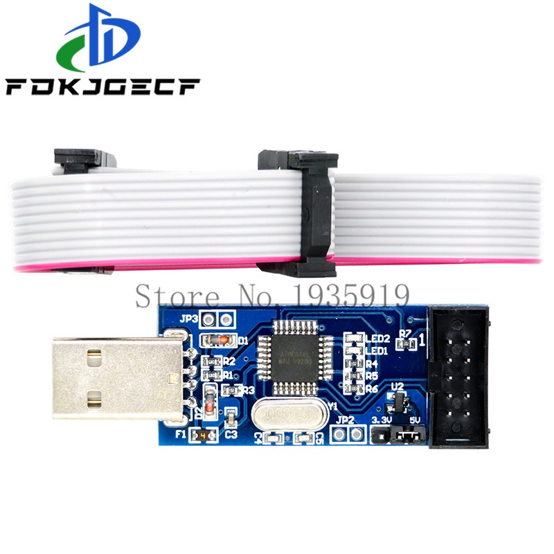 10Pin To 6 Pin Adapter Board + USBASP USBISP AVR Programmer USB ISP USB ASP ATMEGA8 ATMEGA128 Support Win7 64 integrated circuit