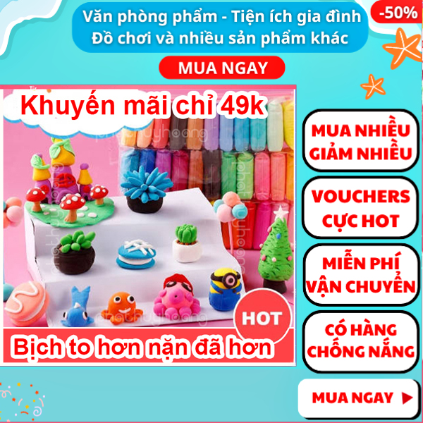 Đất sét tự khô 36 - 24 -12 màu đất nặn tự khô loại to , softclay , butter slime - đất sét nhật tự khô - đất sét tự khô - đất nặn tự khô giá rẻ - nguyễn thùy store