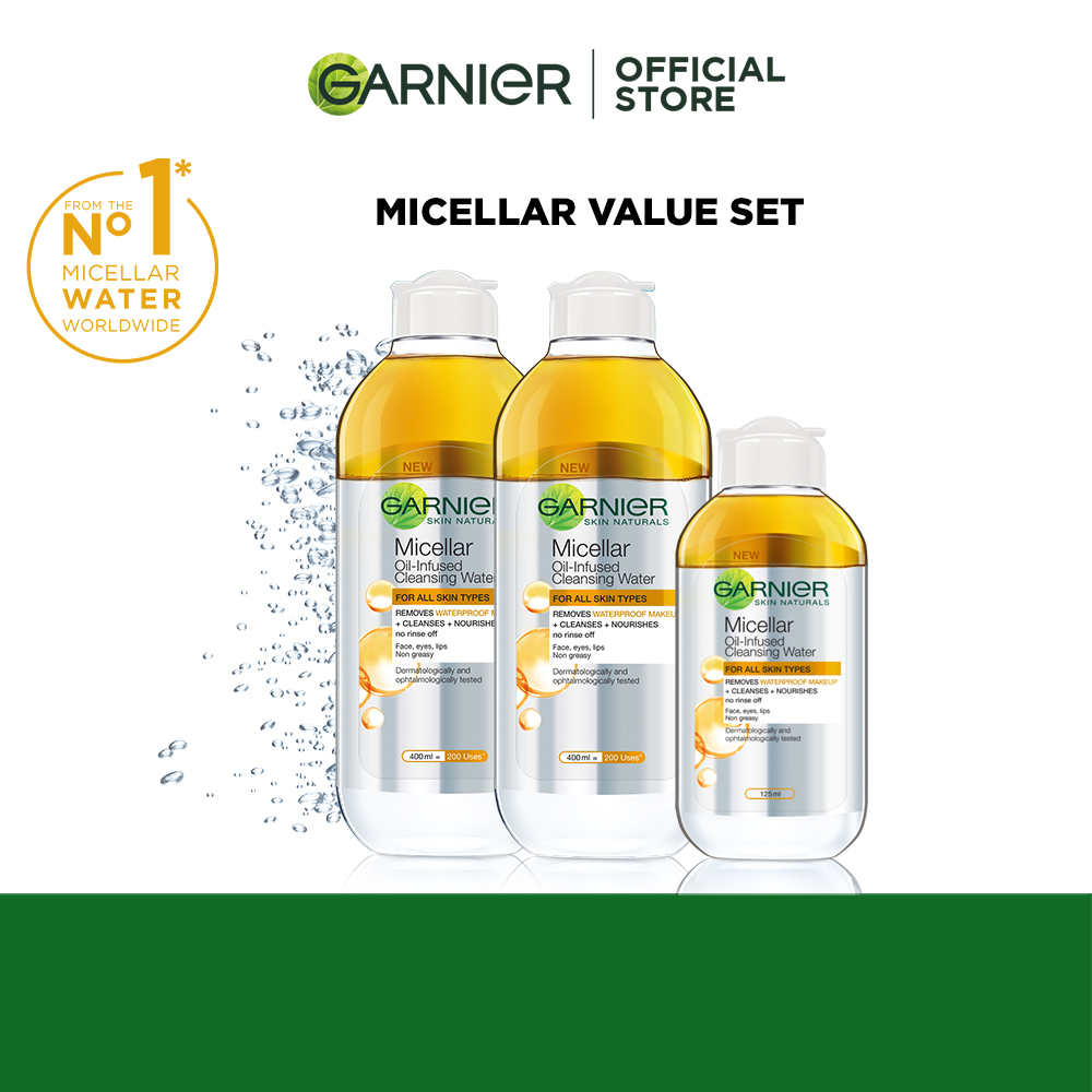 [Super Value Pack] Garnier All-in-1 Argan Oil-Infused Micellar Water Cleanser & Makeup Remover (For Waterproof Makeup) - 925ml