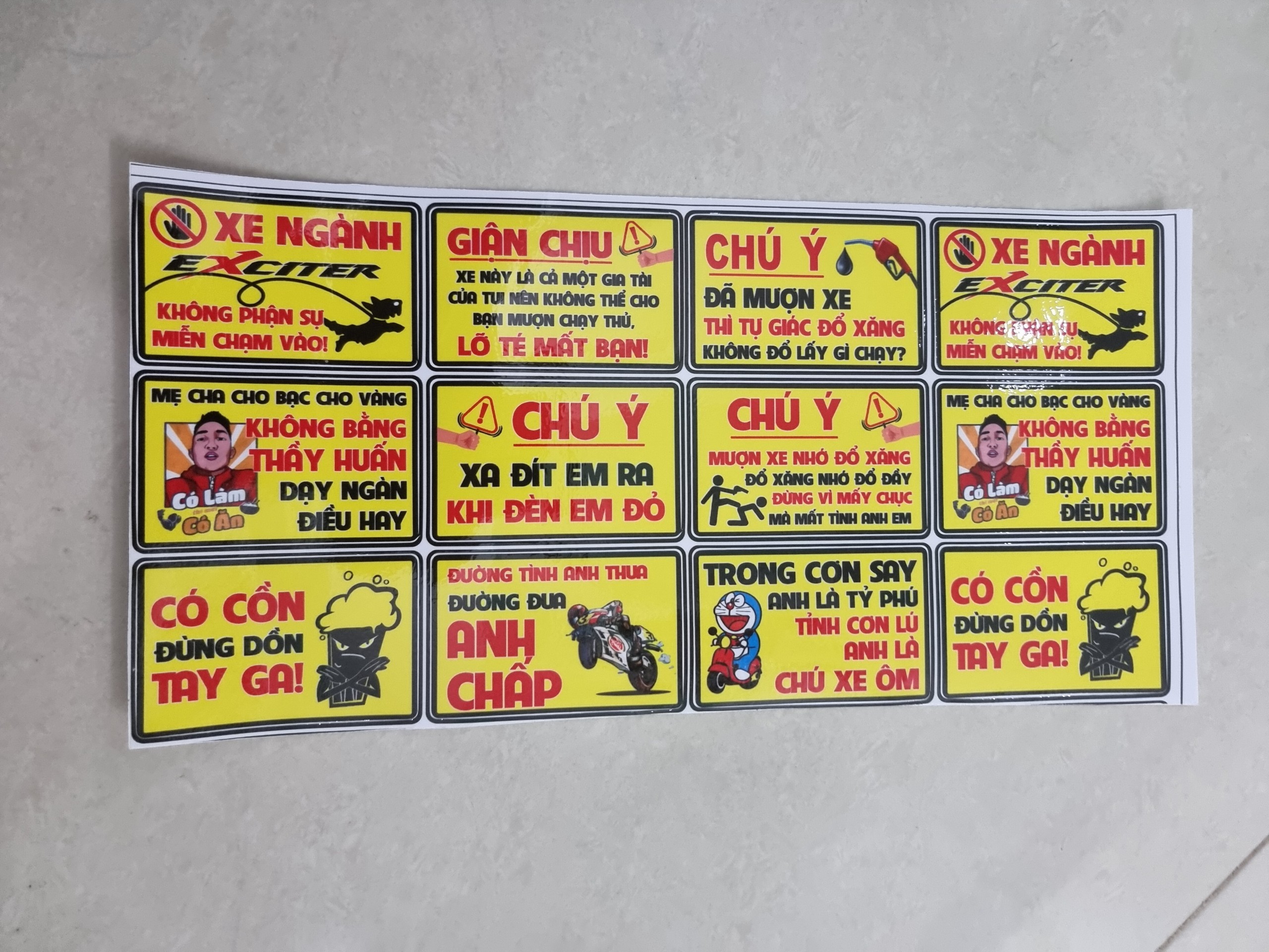 tem logo cảnh báo vui nhộn trọn bộ