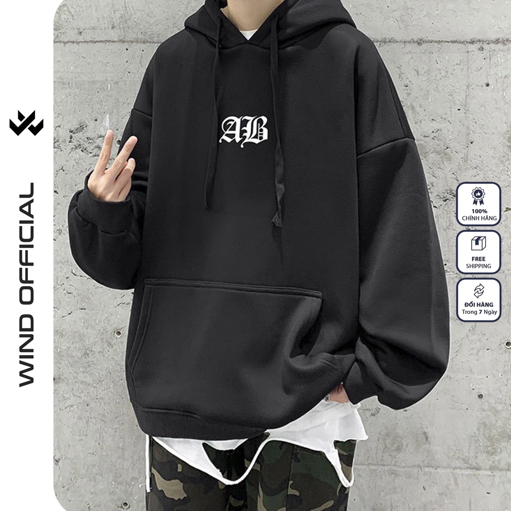 Áo hoodie unisex form rộng WIND WING bản Premium nỉ ngoại nam nữ oversize