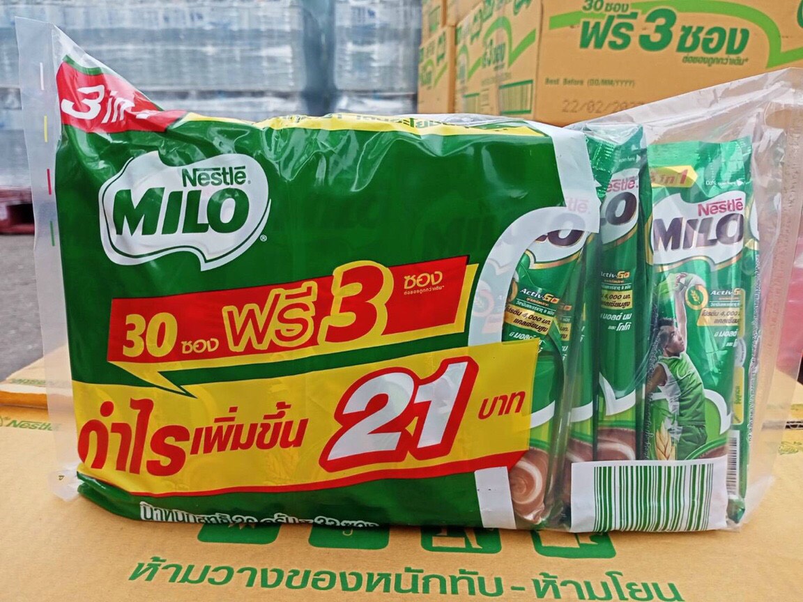 [Nội Địa Thái] [Sale] Túi 48 gói Sữa Milo 3 in 1 hòa tan Thái Lan siêu ngon