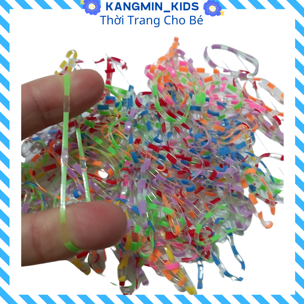 Chun buộc tóc cho bé Kangminkids, chun buộc tóc bé gái hàn quốc cho bé nhiều màu cute 130 Chiếc 1 gói