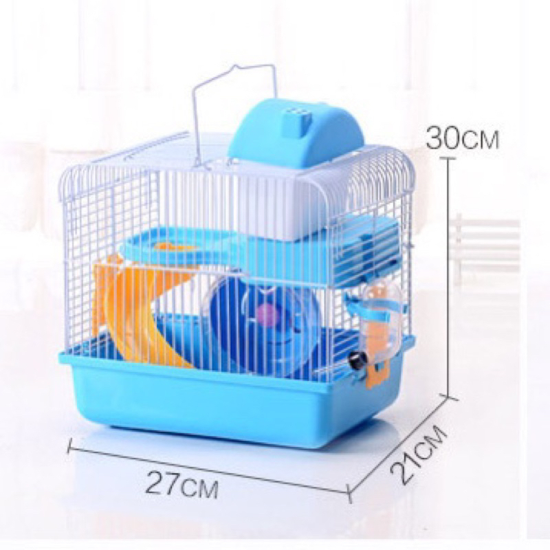 Lồng Hoàng Tử Ếch 2 Tầng Gồm Đầy Đủ Phụ Kiện (Size Lớn 27Cm)