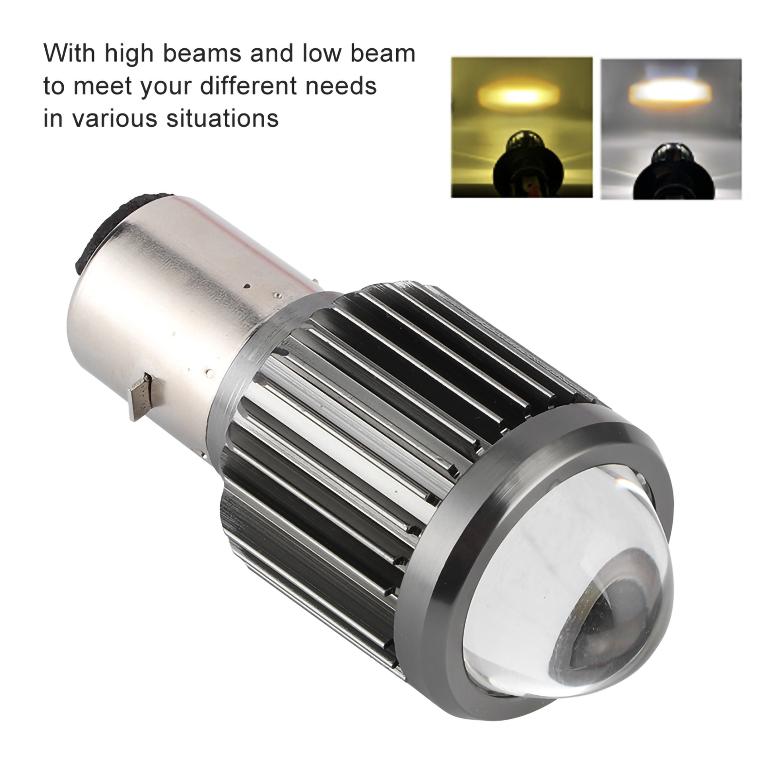 Đèn pha LED Buld BA20D dành cho xe máy đèn pha chùm công suất 30W - INTL