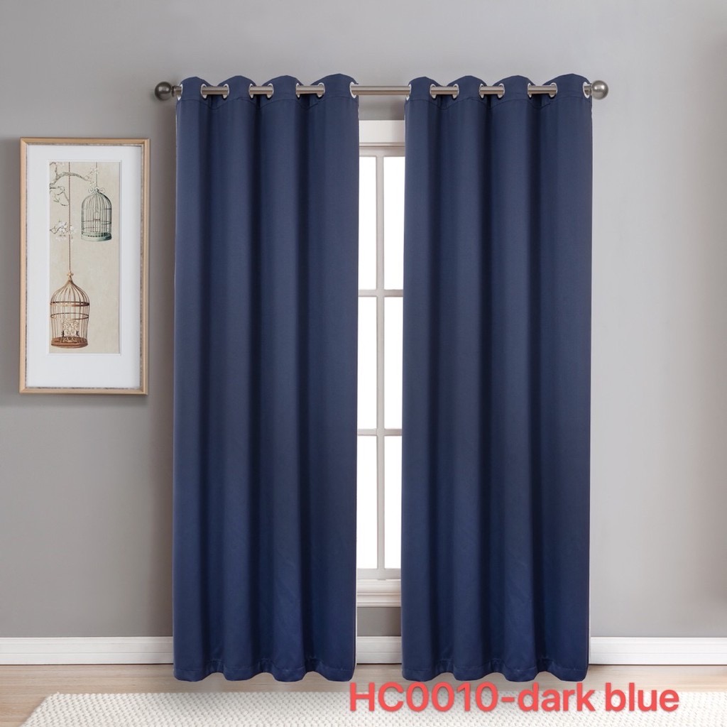 1pc Blackout Curtains for Window Bedroom and Living Room with 8 Rings