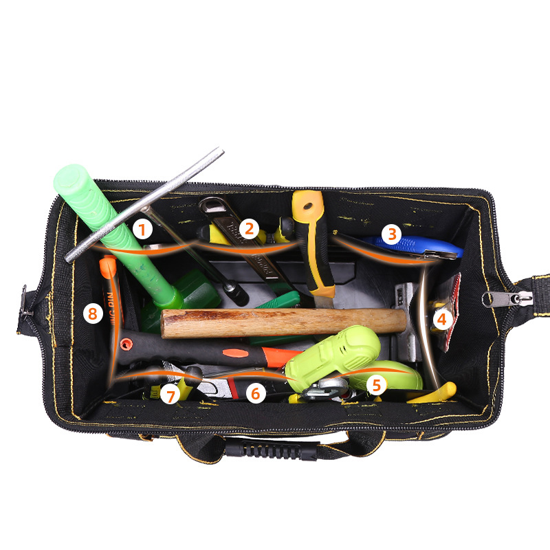 ZUOGUAN Plastic bottom multifunctional maintenance hardware kit waterproof Oxford canvas thickened waterproof portable worker Tool bag