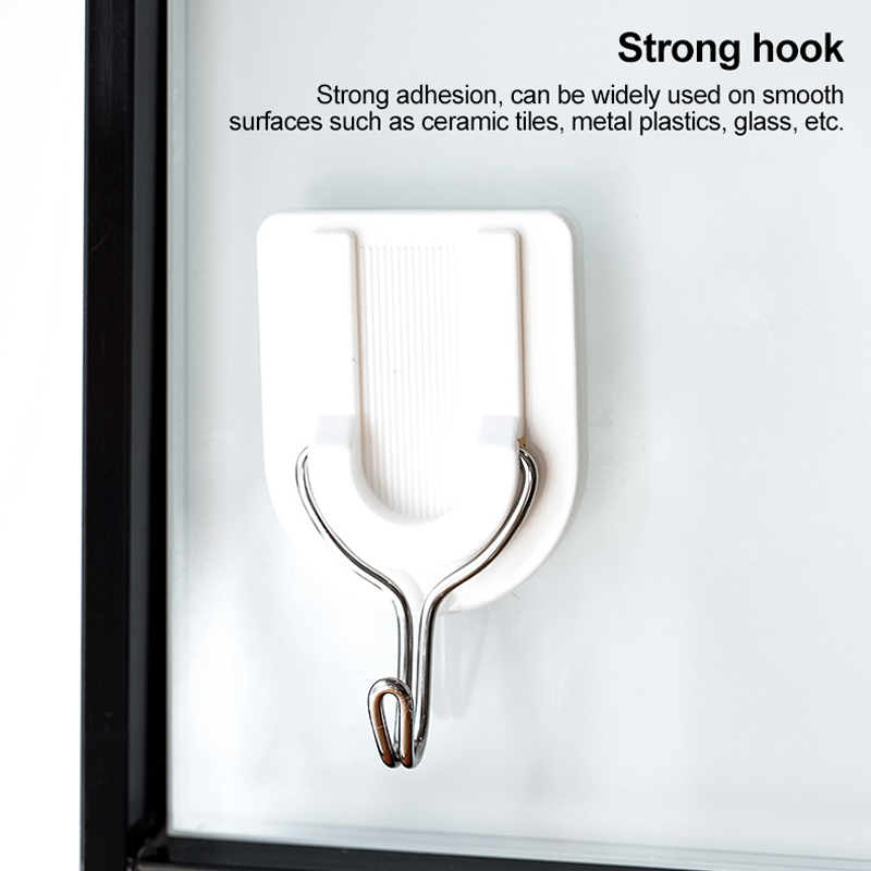 Deli 3/6Pcs Adhesive Wall Hooks Self Adhesive Anti-Skid Hook Heavy Duty  Stick Hook 19350/19351