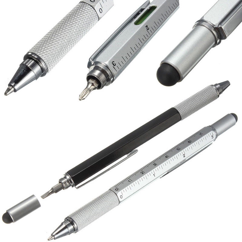 Bút Cảm Ứng Màn Hình Cảm Ứng Đa Năng 6in1 Bút Bi Kèm Thước Kẻ Dụng Cụ Tuốc Nơ Vít