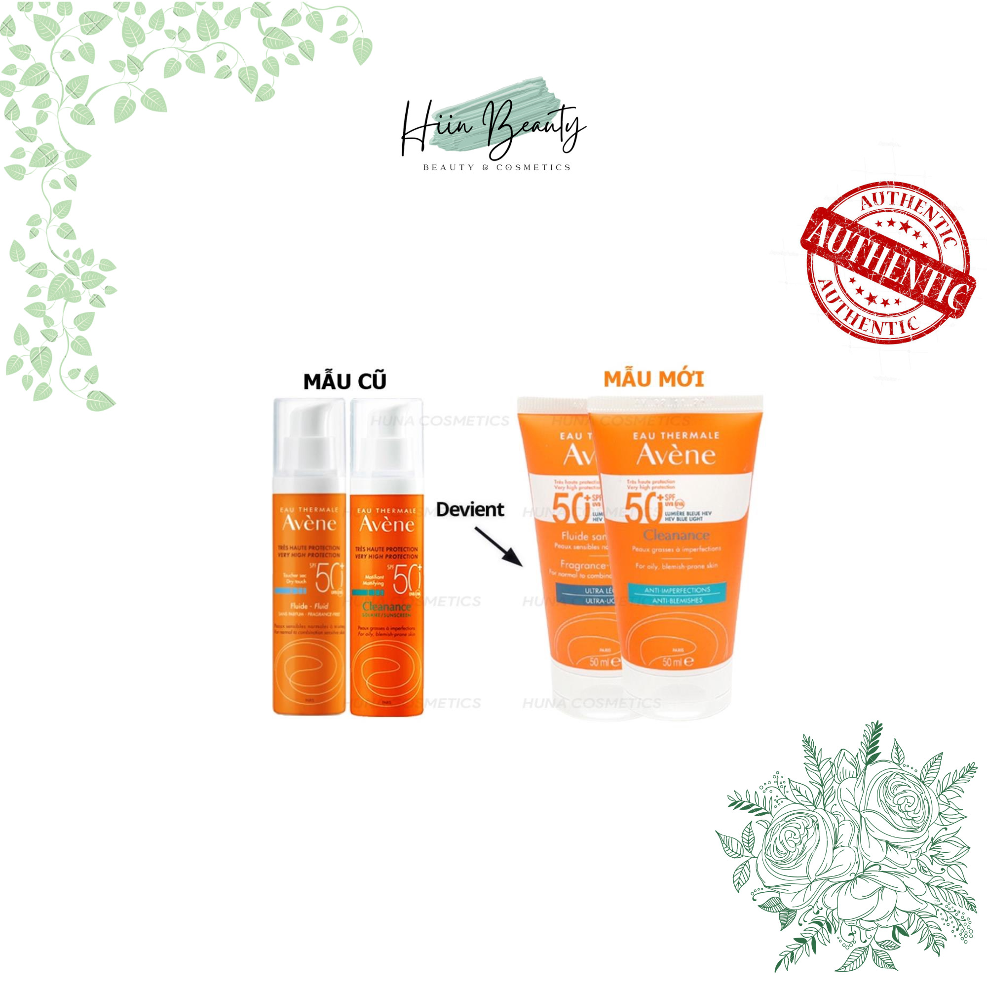 (AUTH- PHÁP) Kem chống nắng Avene Dry Touch Fluide SPF50+ 50ml