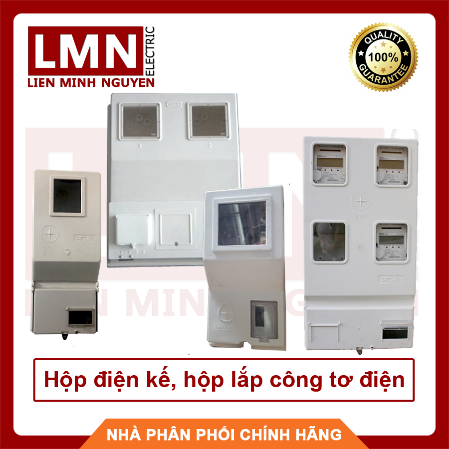 Hộp điện kế, hộp lắp công tơ điện loại cơ 1 pha, 3 pha, loại hộp 1 điện kế đến 6 điện kế, chất liệu nhựa composit