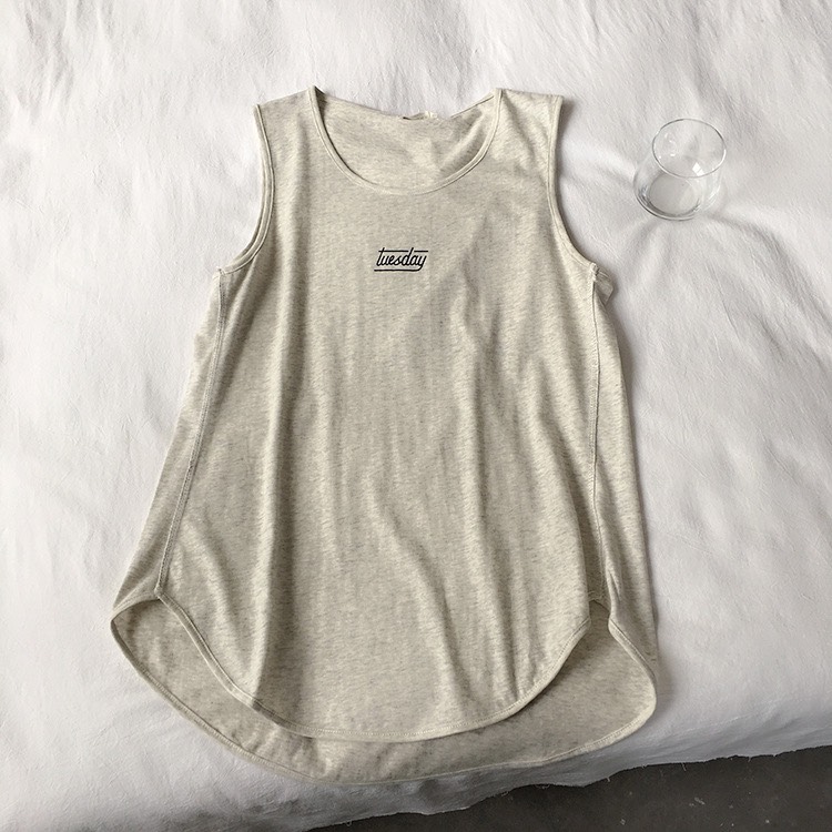 Áo ba lỗ nữ thể thao 3 lỗ dáng bầu in chữ tuesday năng động cá tính tank top đơn giản trẻ trung thun cotton thấm hút áo sát nách form dáng rộng rãi phù hợp mặc tập gym mặc ngày hè