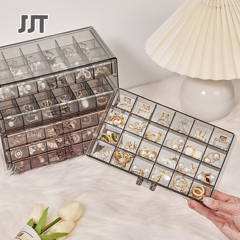 Storage box Large capacity Drawer type Makeup storage box Light luxury Jewelry case Dust prevention Desktop organizer transparent Jewelry storage box