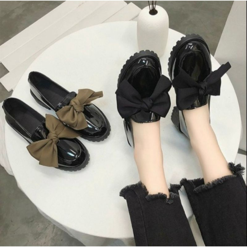 Giày búp bê giày đốc phối nơ lụa cực xinh
