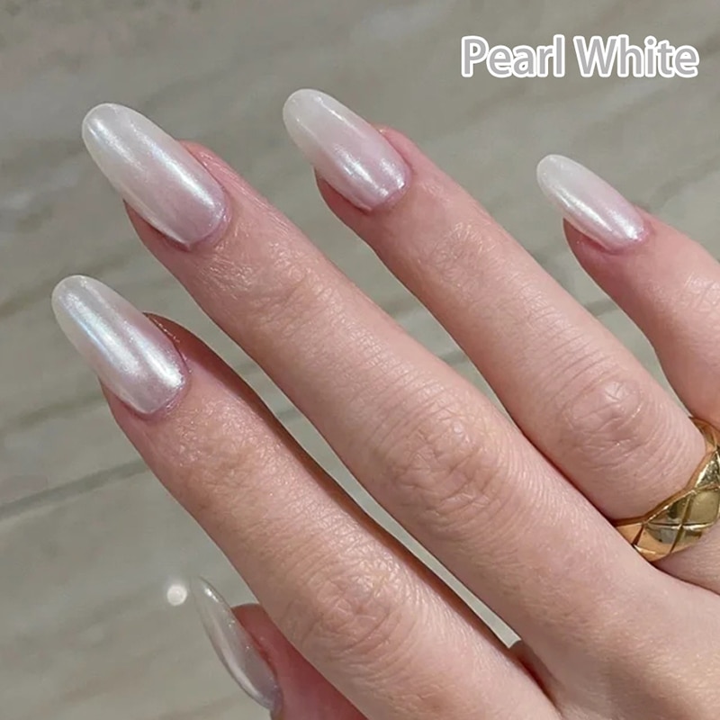 Nail Glitter White Chrome Pearl Nail Powder Shimmer Glitter Wedding Bride  Nail Design Aurora Rubbing Dust Mirror Effect Fairy Powder GLY459 230705  From Dang09, $8.38