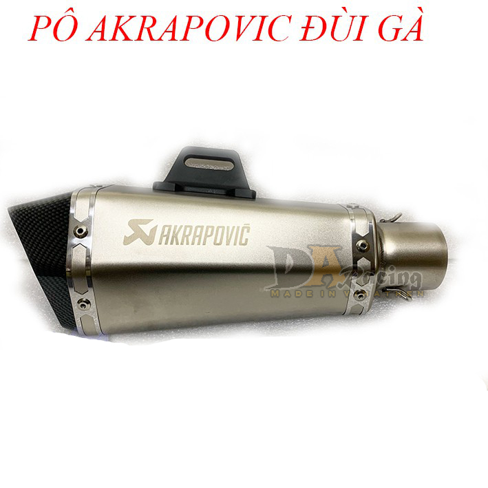 Pô Akrapovic đùi gà cao cấp [MÀU XÁM BẠC,ĐEN, TITAN]