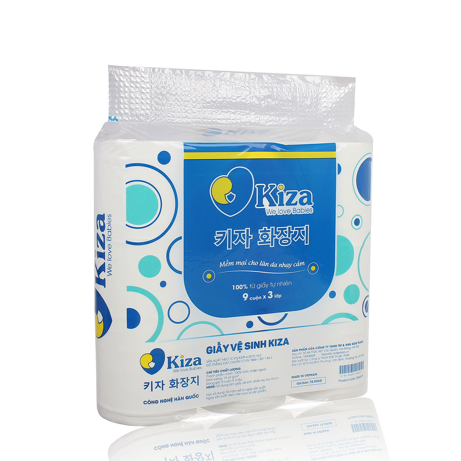 Giấy vệ sinh Kiza 9 cuộn x 3 lớp