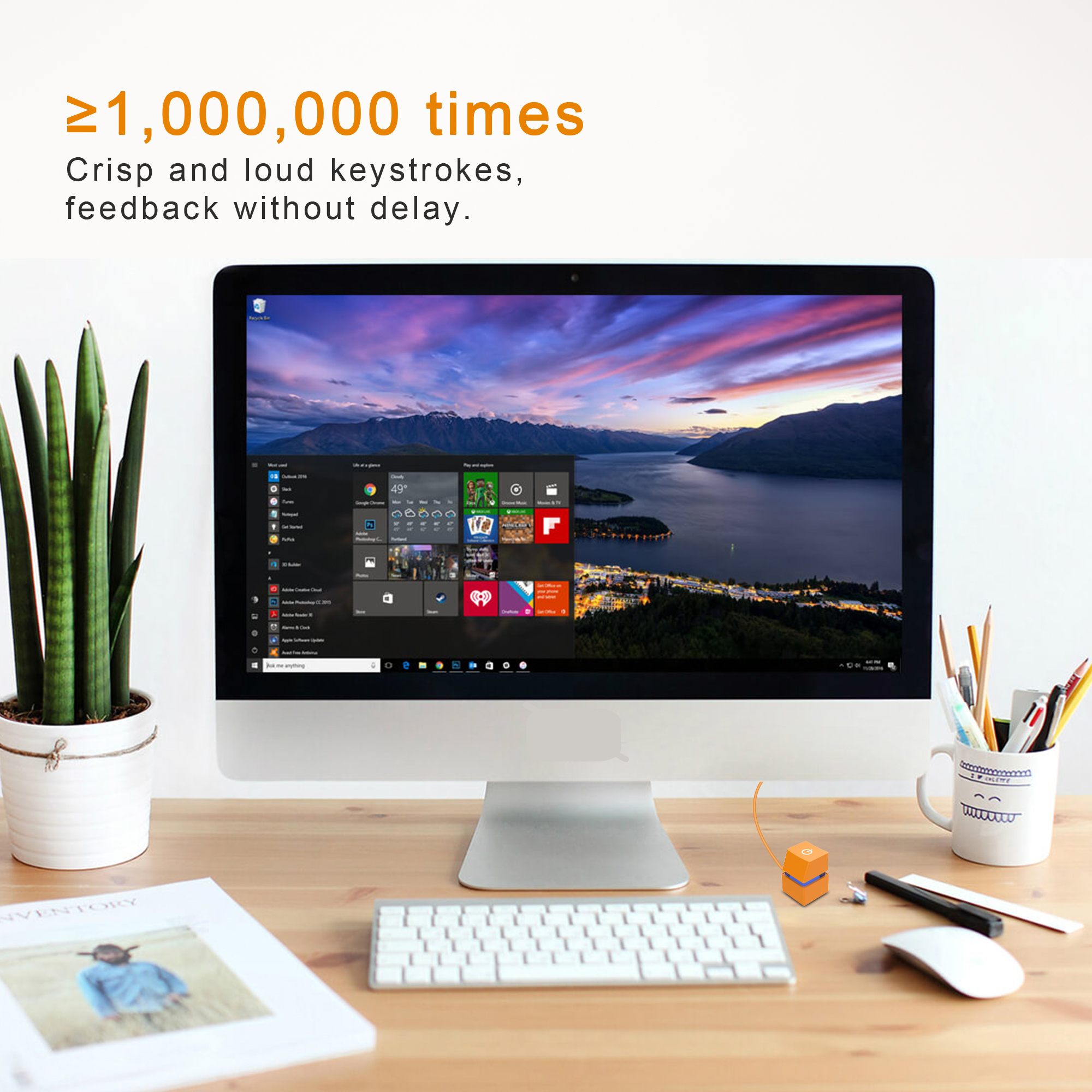 2m Colorful LED Lights Computer Desktop Switch PC Motherboard External Start Power On/Off Button Extension Cable for Home Office