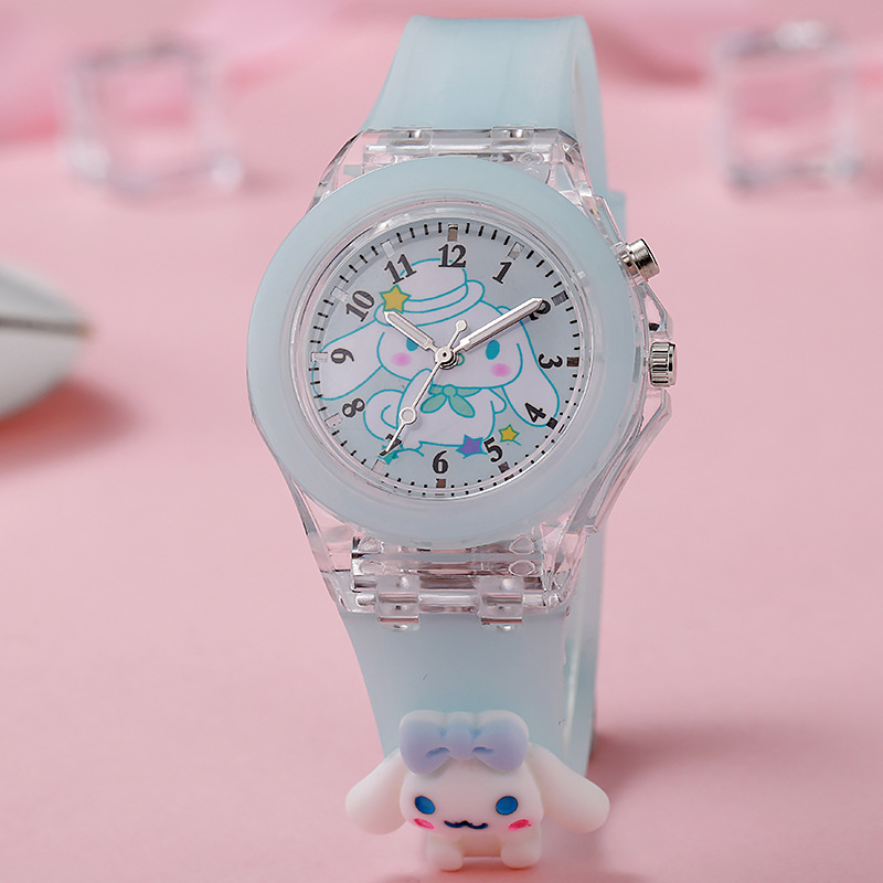 Soft Jelly Color Children's Doll Watch Luminous Colorful Flash Primary and Secondary School Students Cartoon Watch