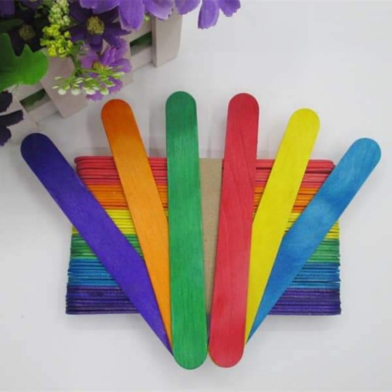 [HCM]50 Que đè lưỡi màu 15*2cm