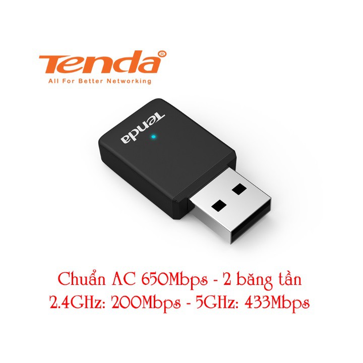 USB Thu sóng Wifi chuẩn AC Tenda U9
