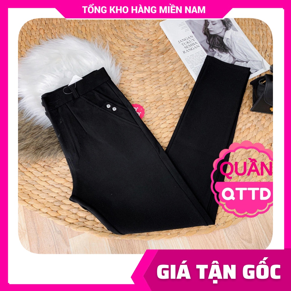 Quần tây công sở dáng dài cho nữ chất thun umi cao cấp co giãn thoải mái - phối kiểu dễ thương 🛑 Quần tây công sở nữ 🛑 Quần tây nữ ❤ Quần tây thun dài đẹp ❤ quần tây đen trơn ❤ quần tây nữ đơn giản ❤