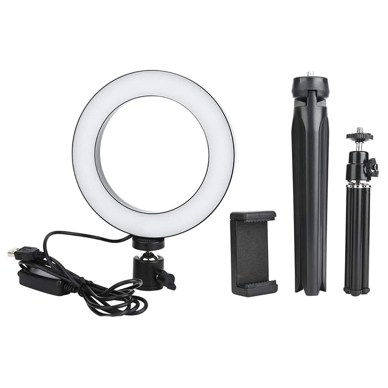 16cm LED Dimmable LED Video Ring Light Camera Lamp Kit with USB Connection for Desktop Tripod Mobile Phone Holder thumbnail