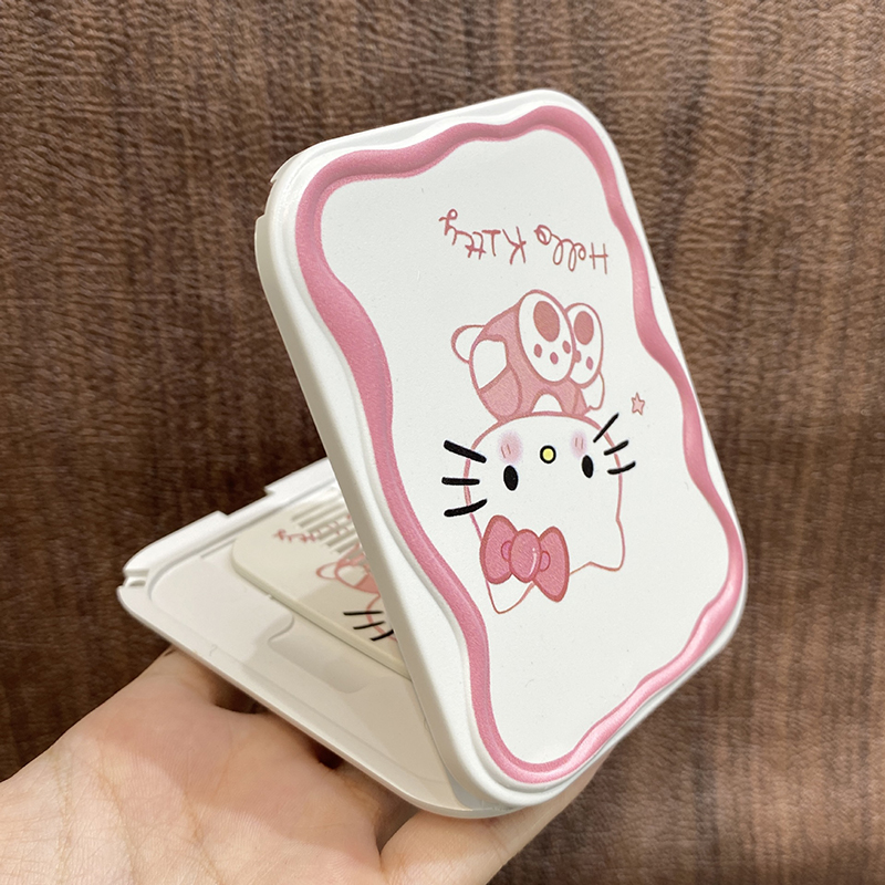 Cartoon%20Sanrio%20Hello%20Kitty%20Folding%20Clamshell%20Mirror%20Makeup%20Mirror%20With%20Comb%20Portable%20Creative%20For%20Women%20Girls%20Handheld%20Mirror%20-%20Image%2010