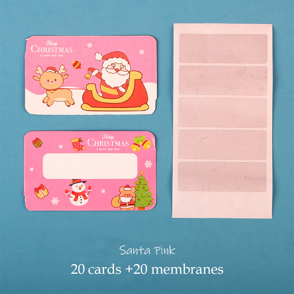 SF 20Pcs Christmas Reward Scratch Card Film Coated Stickers Scratch Off ...