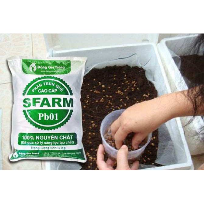 Phân trùn quế cao cấp Sfarm Pb01 - 2kg