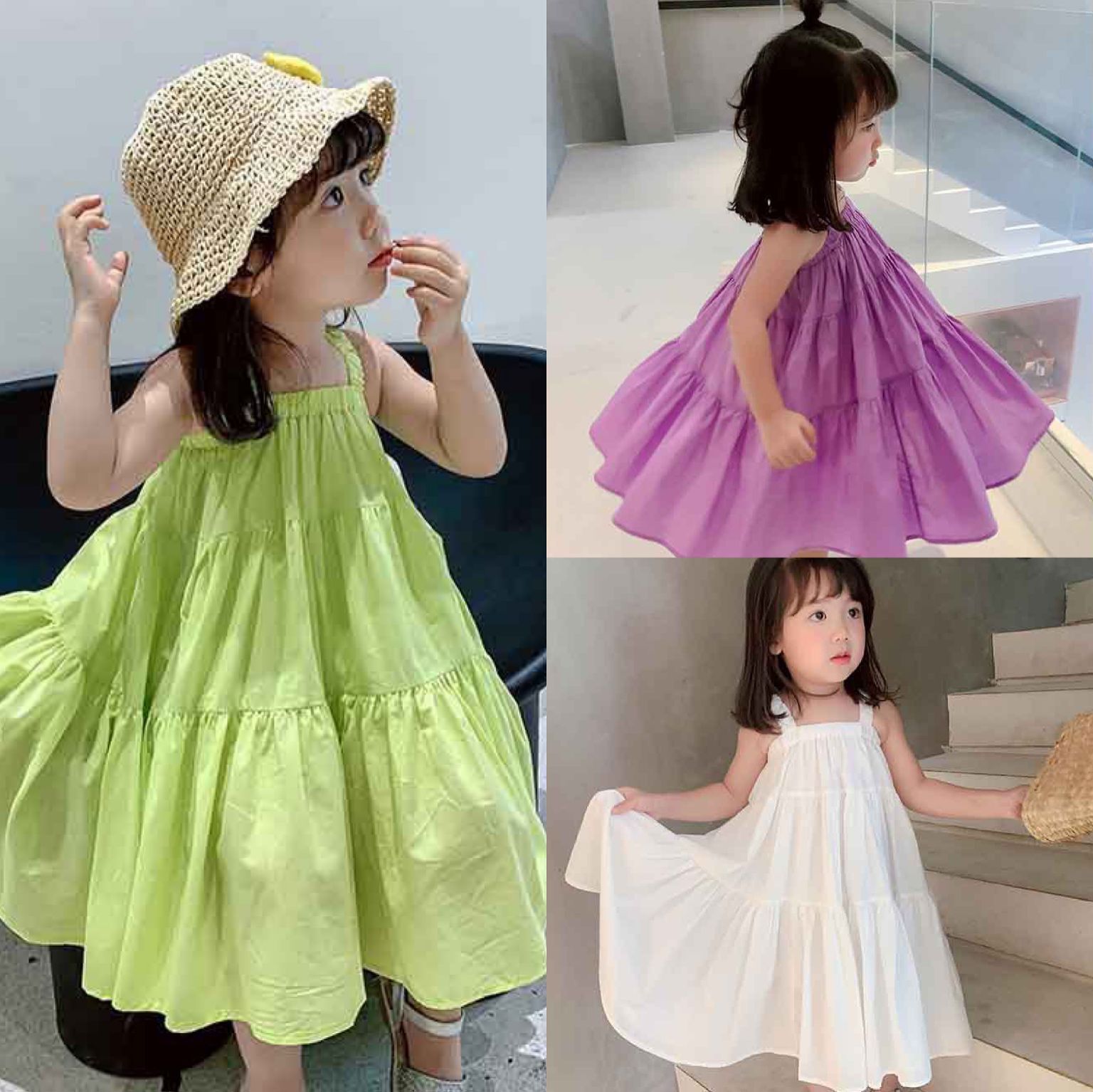 Đầm váy babydoll mùa hè cho bé gái size 5-20kg chất thun cotton mềm mịn mát  | Lazada.vn