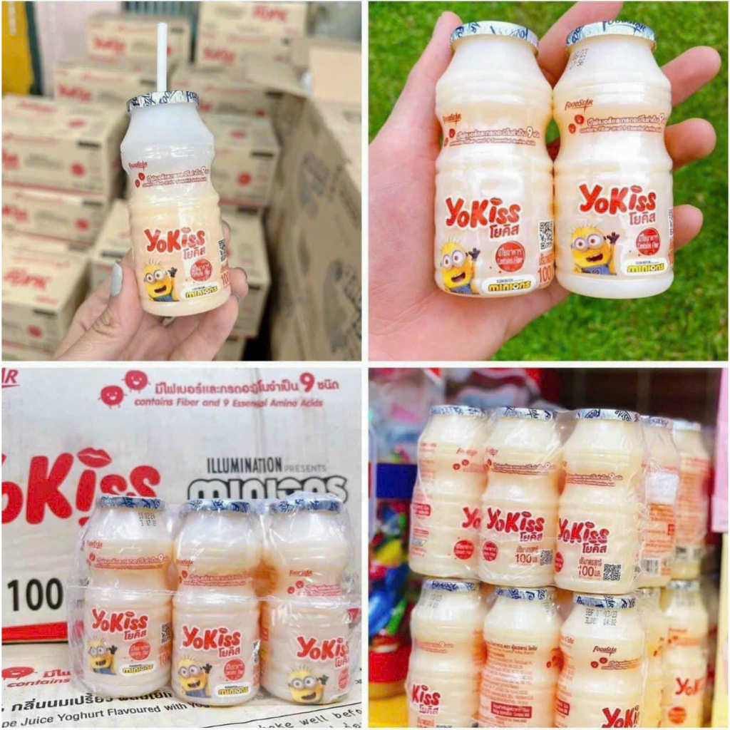 Lốc 6 chai Sữa chua uống lợi khuẩn YoKiss Thái Lan 100ml